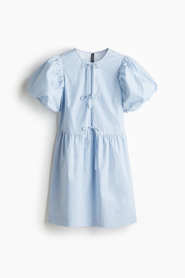 Vestido de popelina con triple lazada