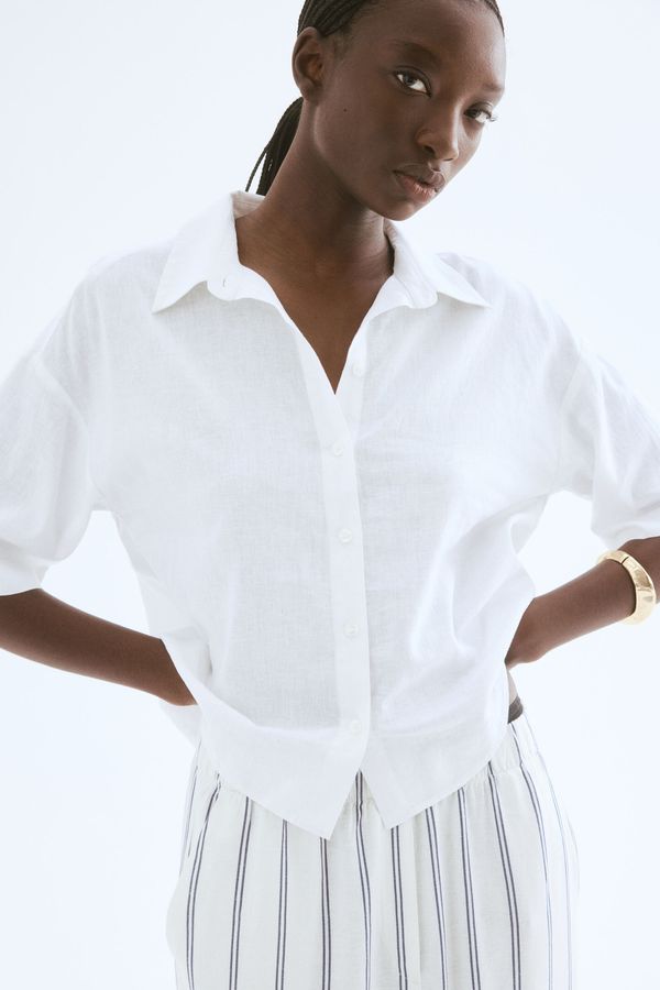 Camisa en mezcla de lino