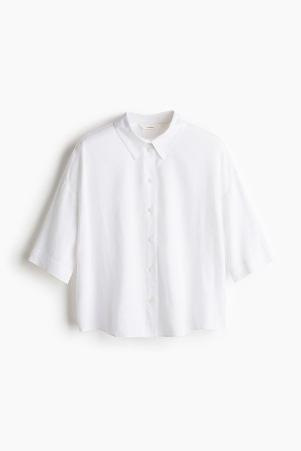 Camisa en mezcla de lino