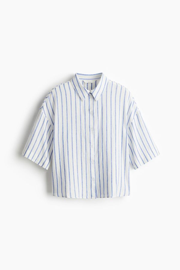 Camisa en mezcla de lino
