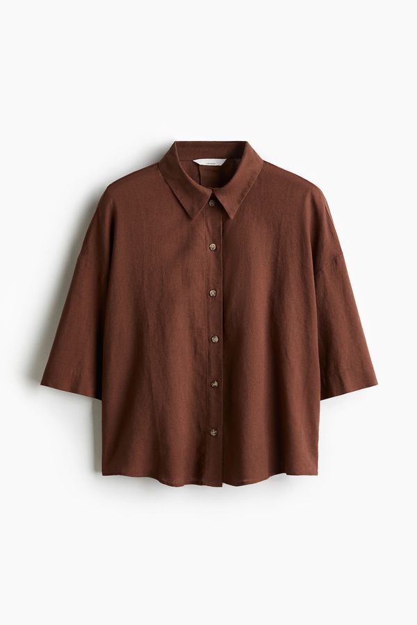 Camisa en mezcla de lino