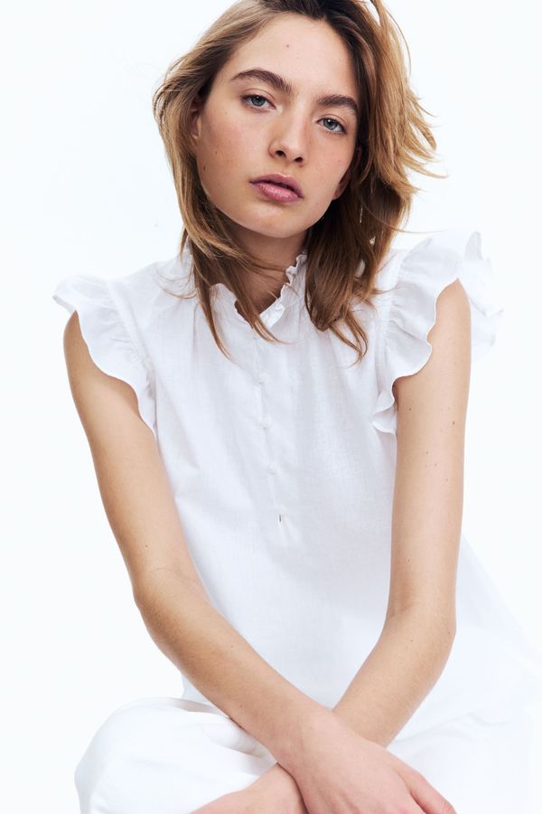 Blusa en mezcla de lino