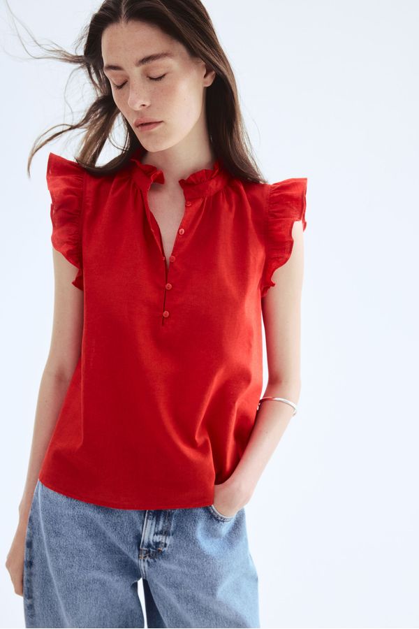 Blusa en mezcla de lino