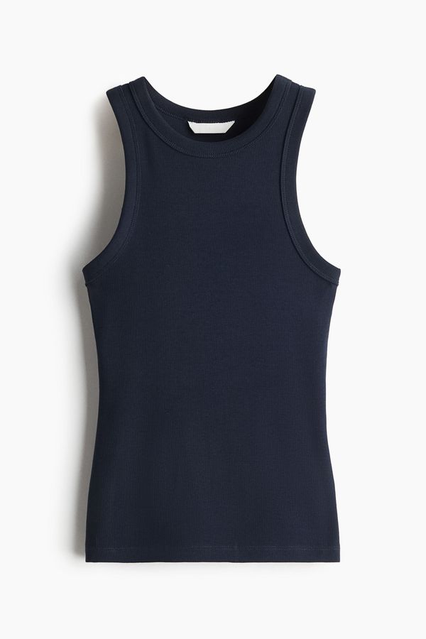 Camiseta sin mangas en canalé