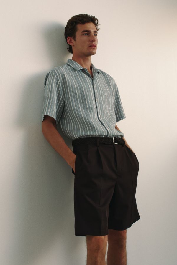 Camisa resort en mezcla de lyocell Regular Fit