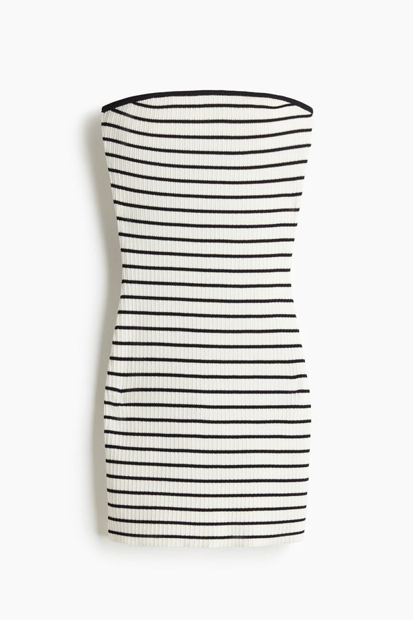 Vestido bandeau en punto de canalé