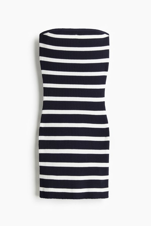 Vestido bandeau en punto de canalé