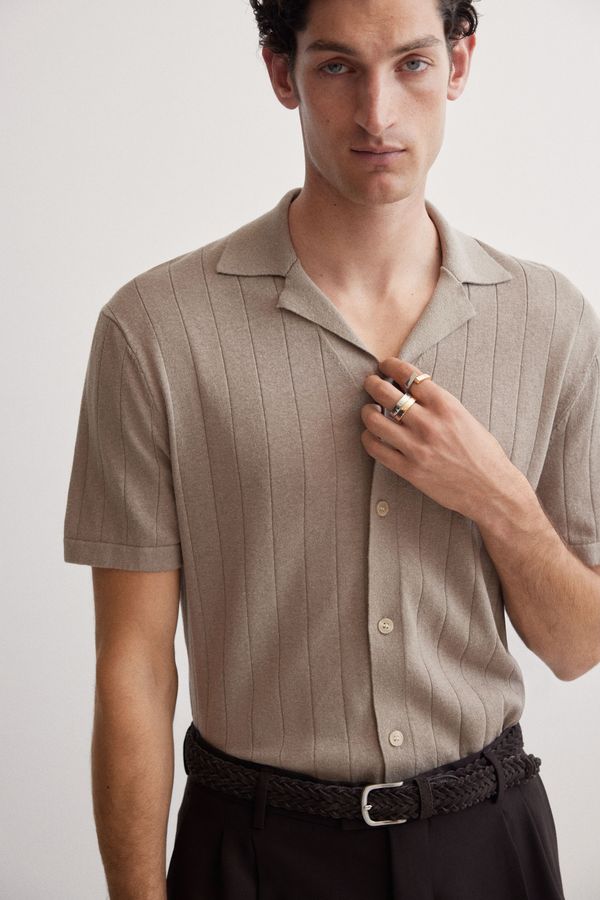 Camisa resort en mezcla de lino Regular Fit