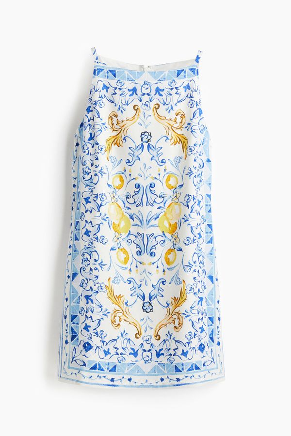 Vestido de tirantes en mezcla de lino