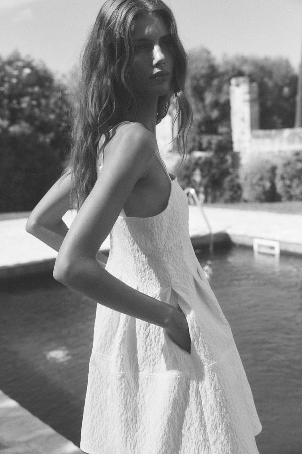 Jacquard-weave strappy dress