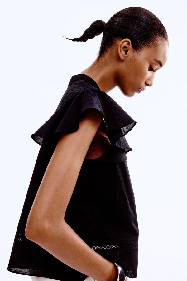 Blusa en tejido dobby