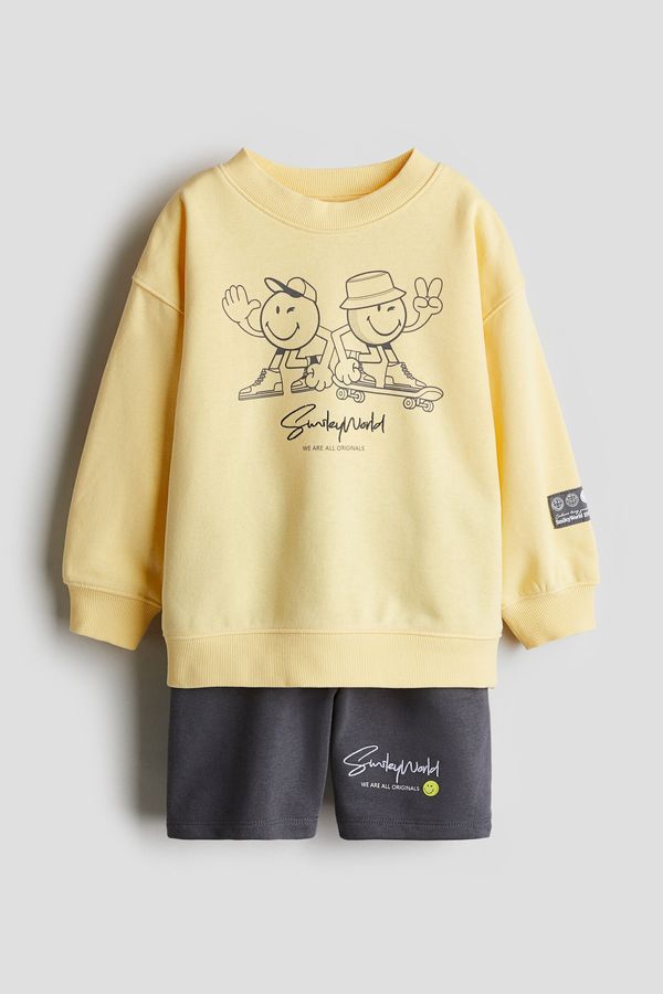 Conjunto estampado de 2 piezas en tejido sudadera
