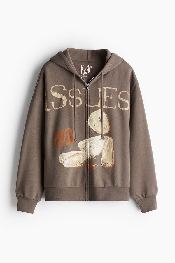 Chaqueta sudadera oversize con capucha y motivo