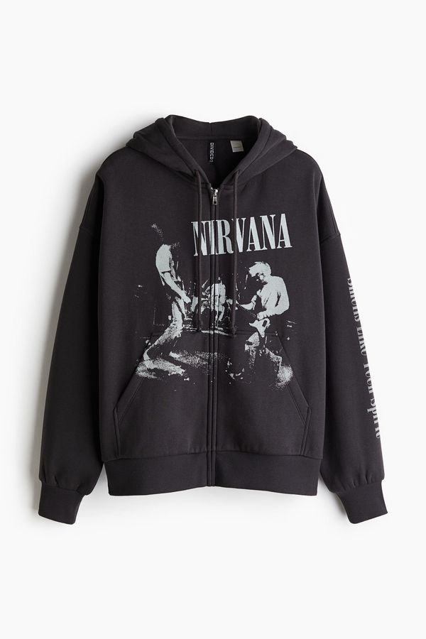 Chaqueta sudadera oversize con capucha y motivo