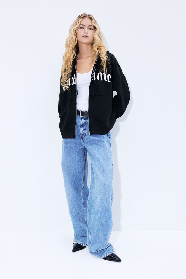 Chaqueta sudadera oversize con capucha y motivo