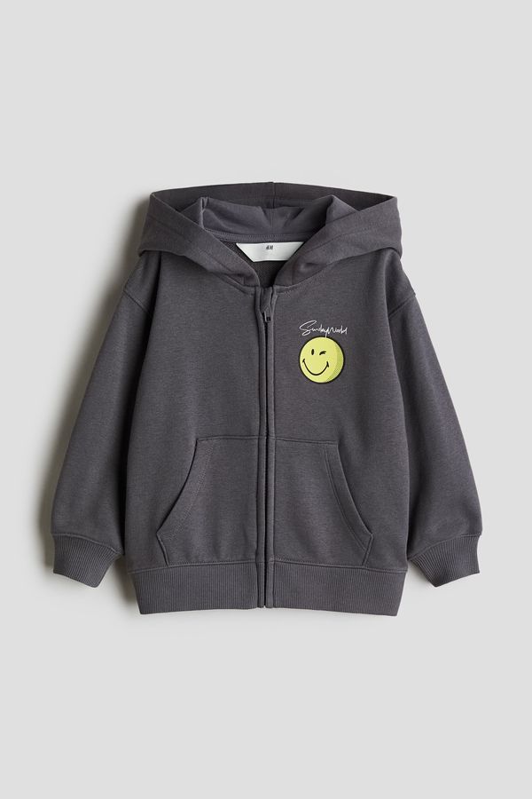 Chaqueta sudadera con capucha y motivos estampados