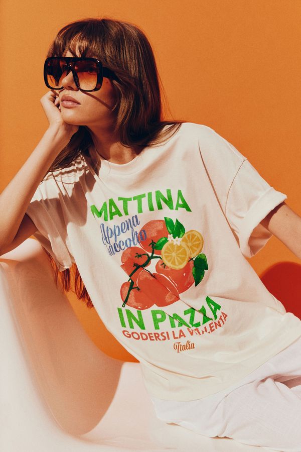 Camiseta oversize con motivo