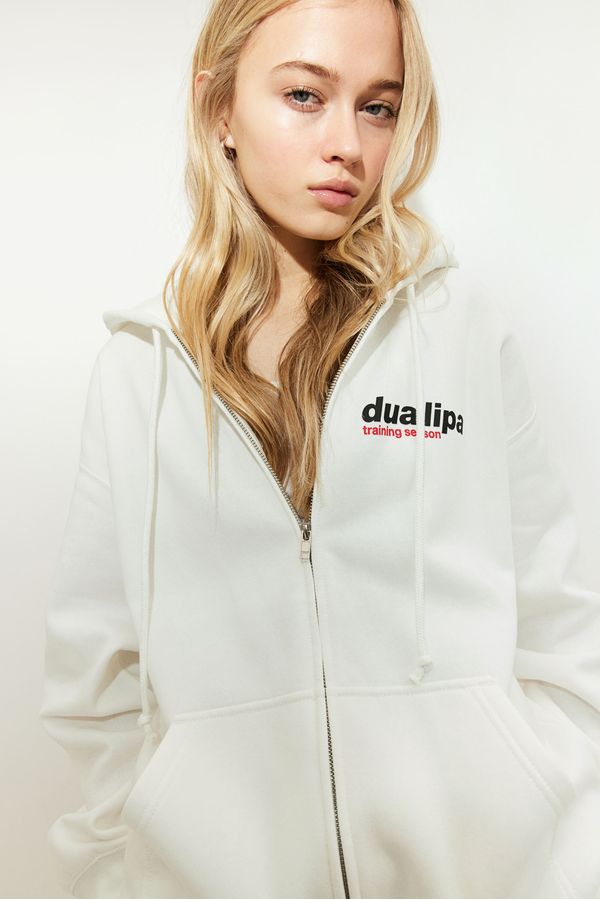 Chaqueta sudadera oversize con motivo estampado