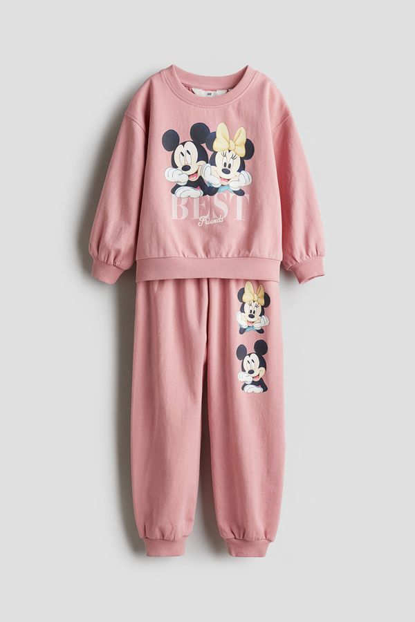 Conjunto estampado de 2 piezas en tejido sudadera