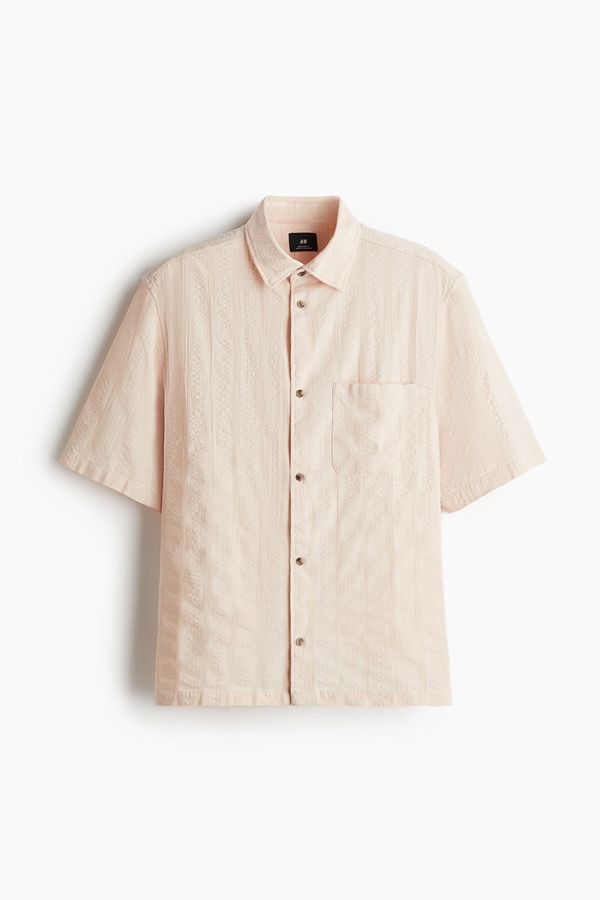 Camisa texturizada de manga corta Regular Fit