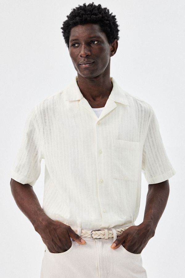 Camisa resort en mezcla de lino Regular Fit