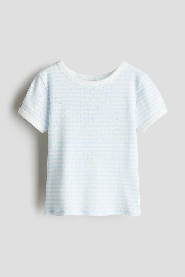 Camiseta de manga corta en punto pointelle