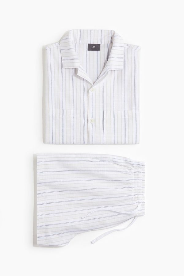 Camisa y pantalón corto de pijama en algodón