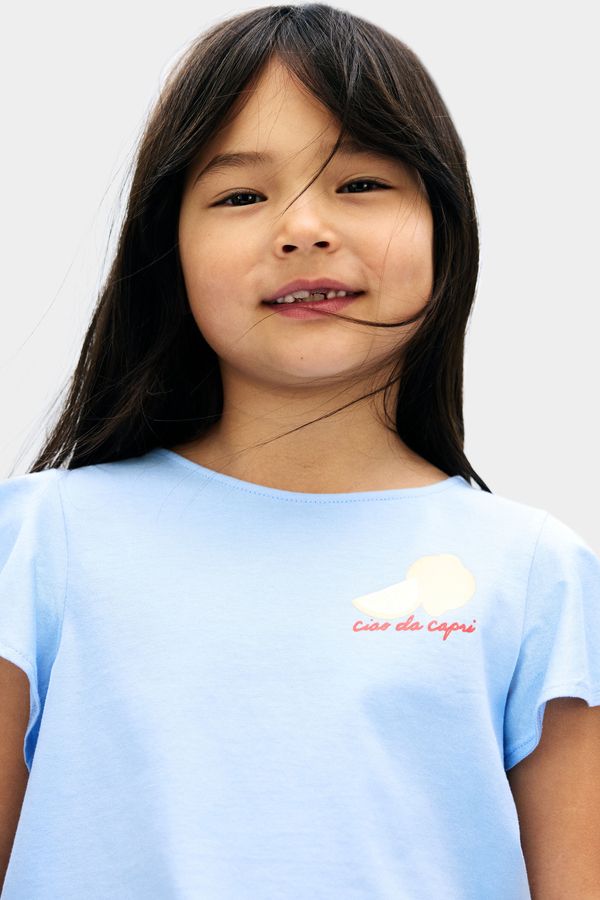 Camiseta de algodón con manga circular