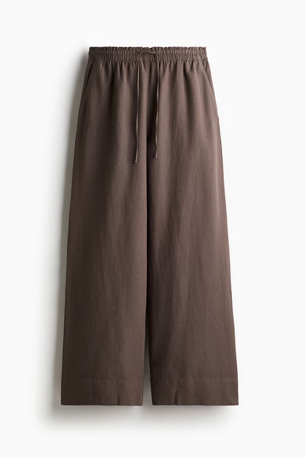 Pantalón amplio en mezcla de lino