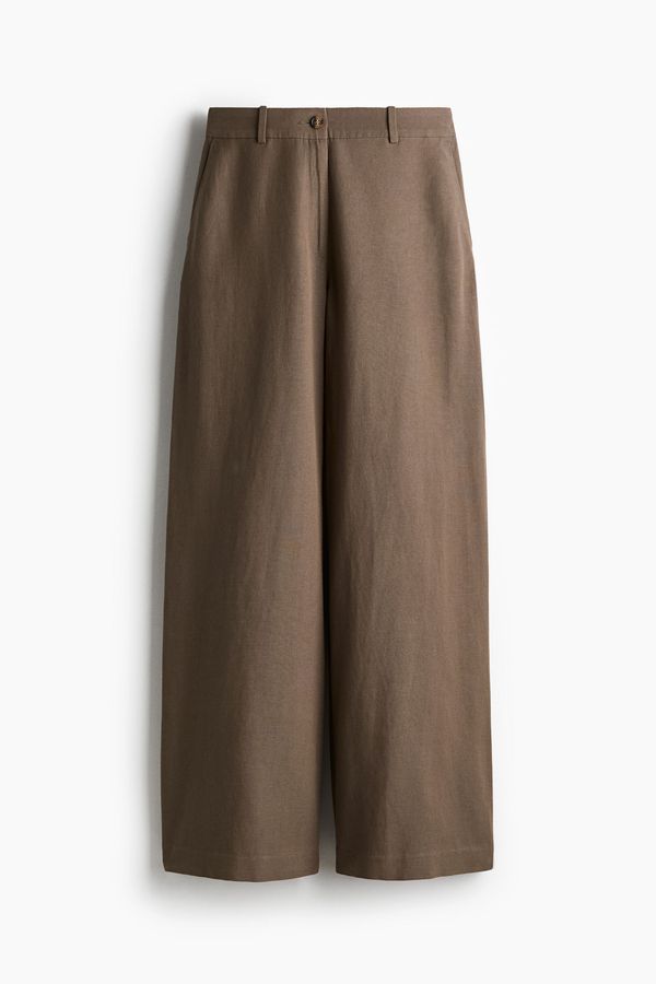 Pantalón amplio en mezcla de lino