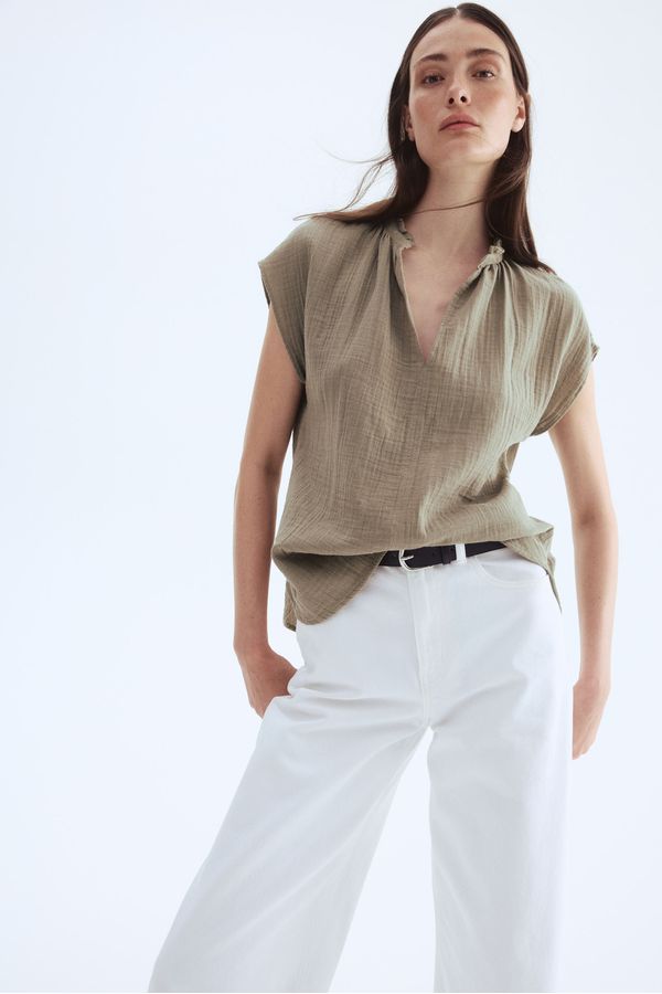 Blusa en muselina de algodón