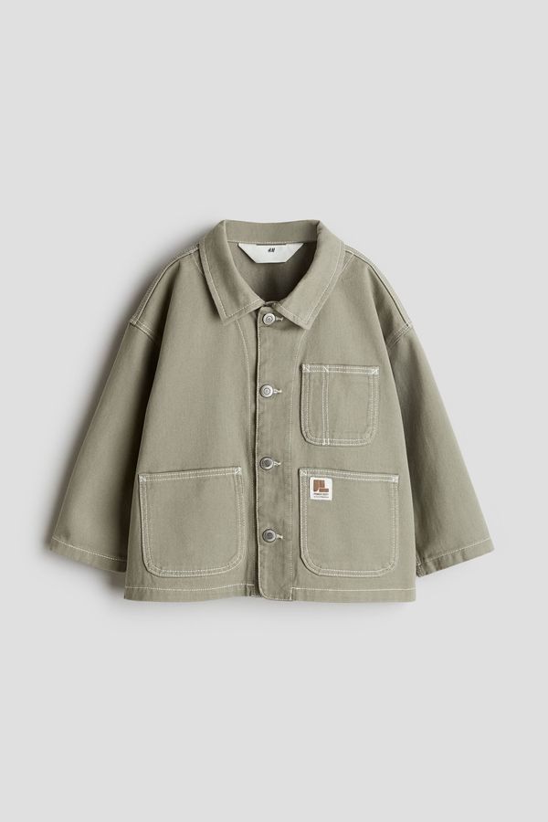 Chaqueta camisera en sarga de algodón