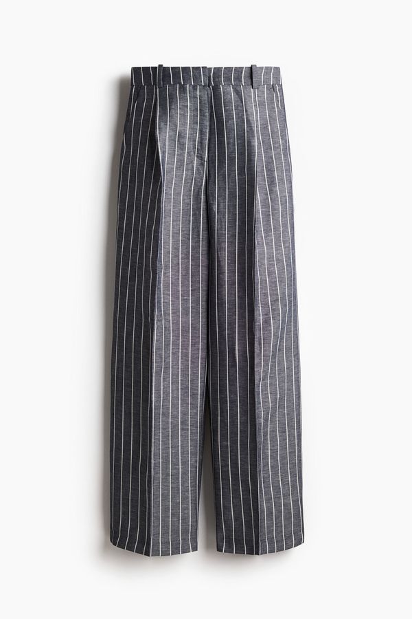 Pantalón amplio en mezcla de lino