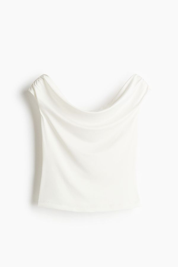 Top off-the-shoulder drapeado