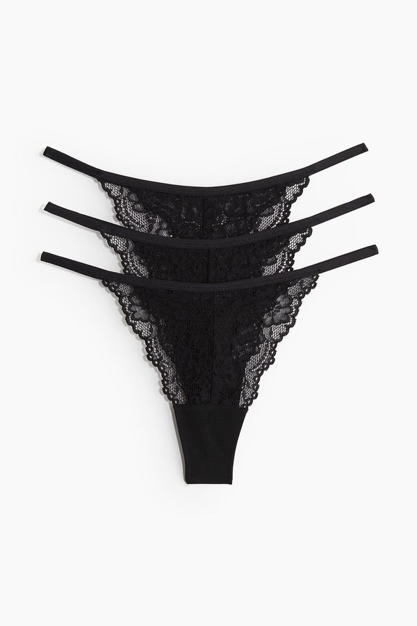 Pack de 3 bragas Thong de encaje