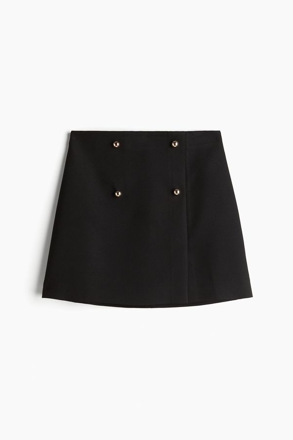 Button-front mini skirt