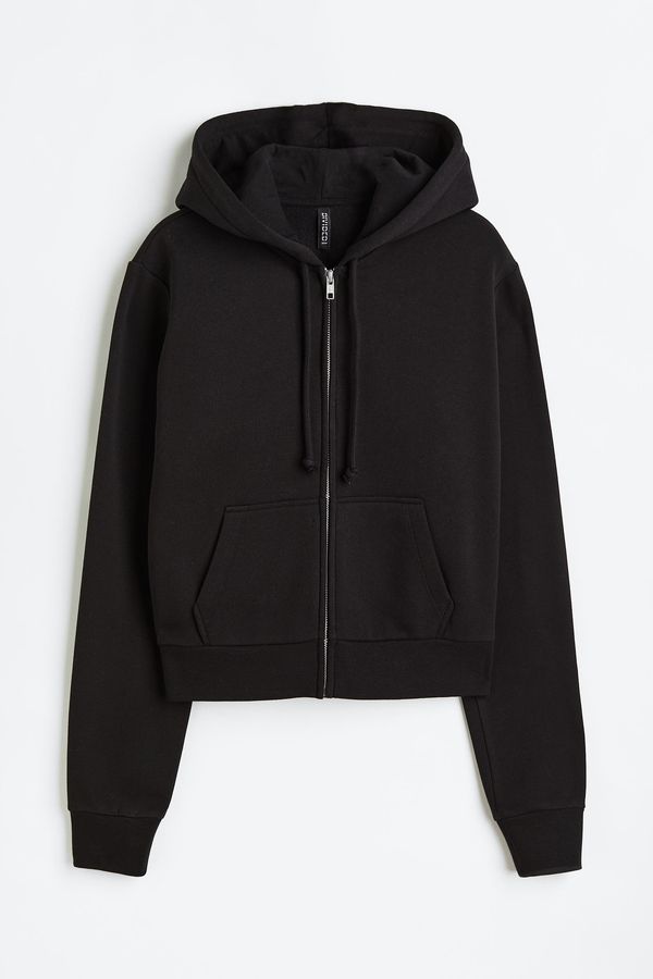Chaqueta sudadera corta con capucha
