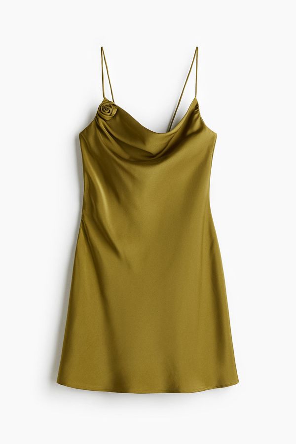 Tie-detail satin slip dress