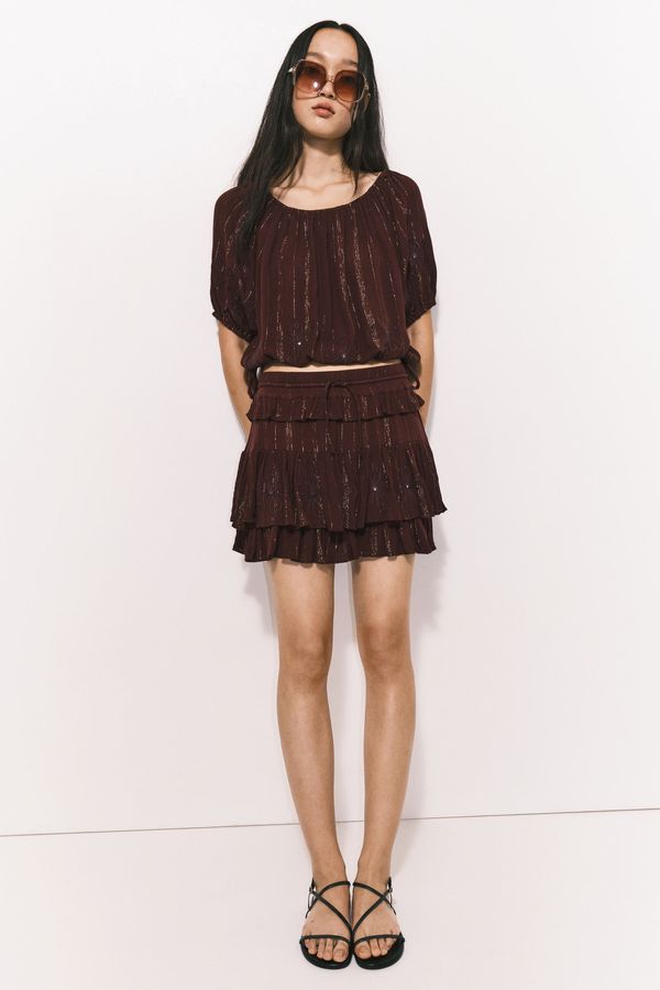 Flounced mini skirt