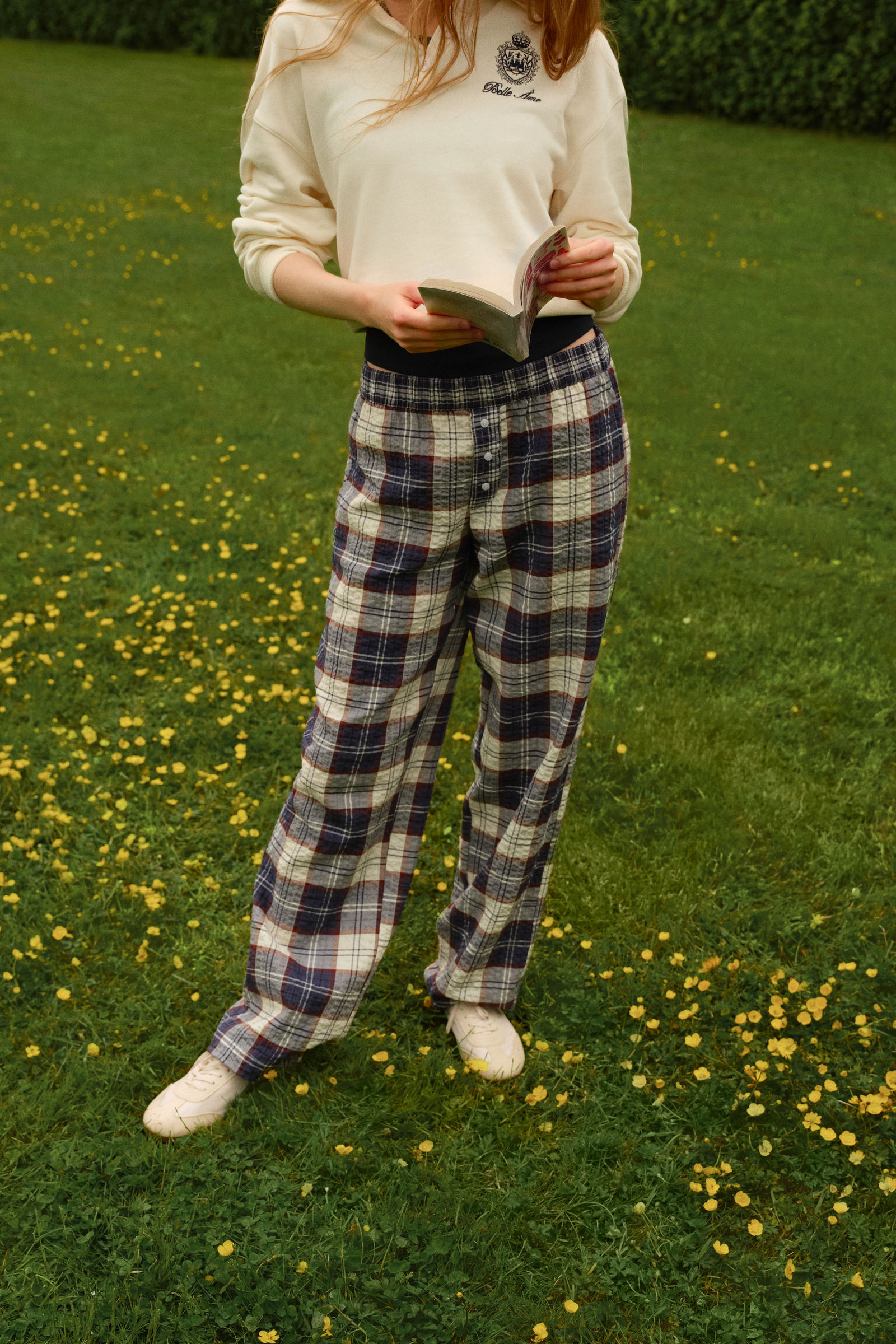 Mezclilla Pijama Mujer Pantalon Cuadros Conjunto De Pijama De